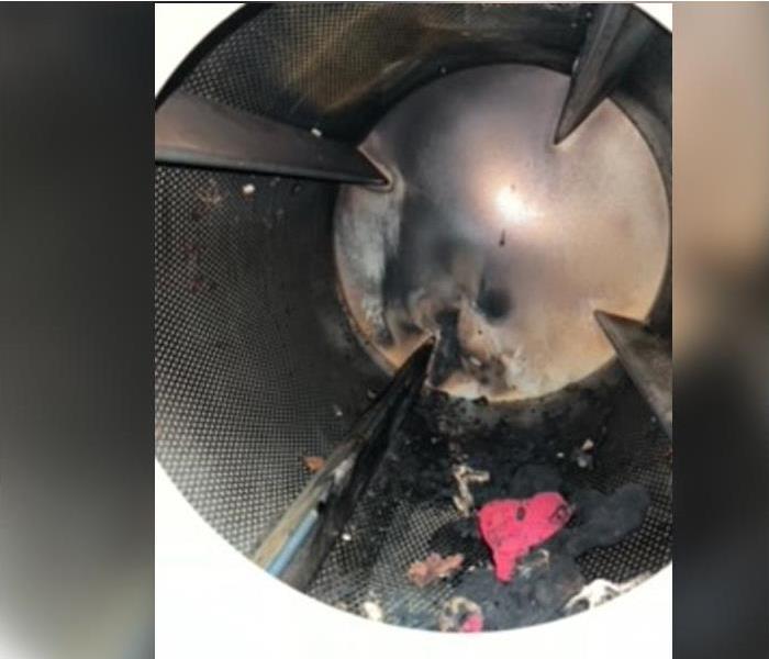 Dryer tumbler with fire damage